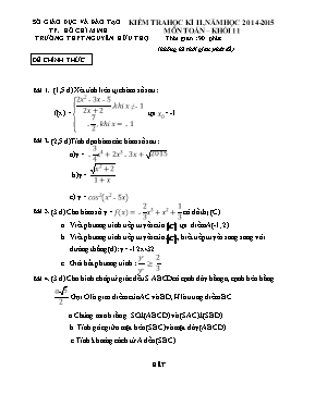 Kiểm tra học kì II môn học Toán học  Khối lớp 11